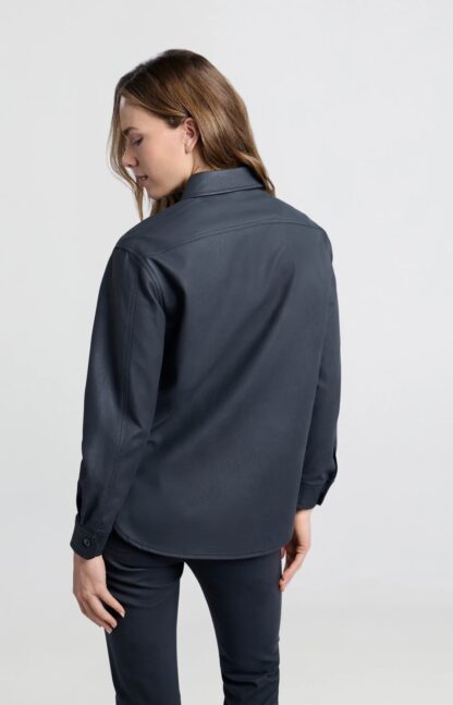 Oversized Faux Leather Blouse - Image 6