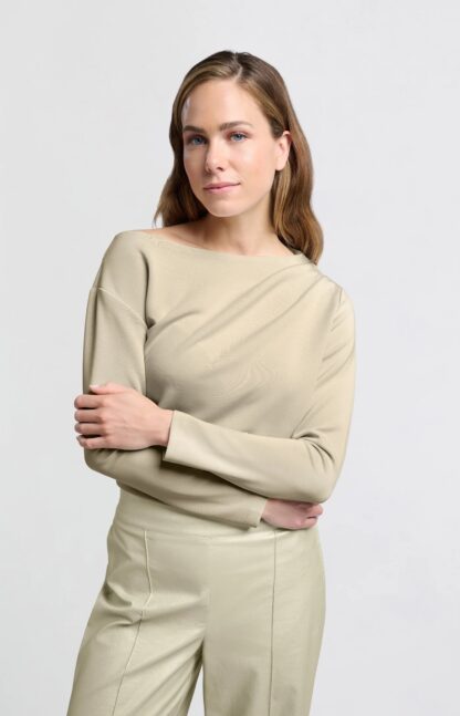 Off Shoulder Top with Long Sleeve (Ivory) - Image 2