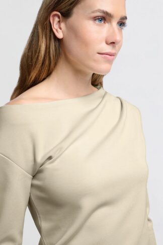 Off Shoulder Top with Long Sleeve (Ivory)