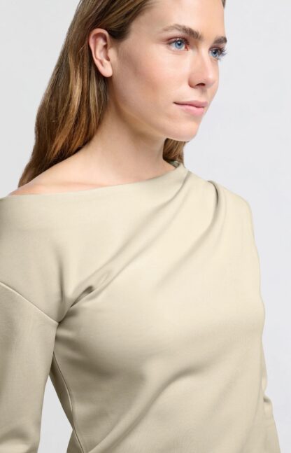 Off Shoulder Top with Long Sleeve (Ivory)