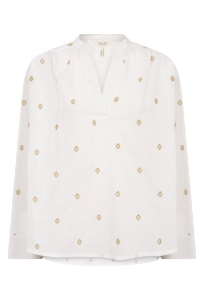 Natale Blouse (Bright White and Gold) - Image 7