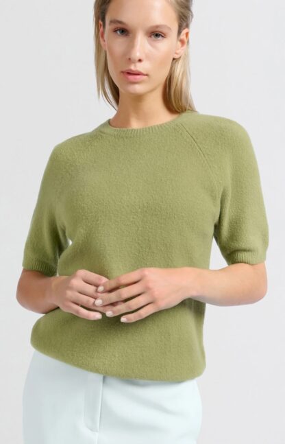 Sweater with Short Raglan Sleeve (Olive Green) - Image 5