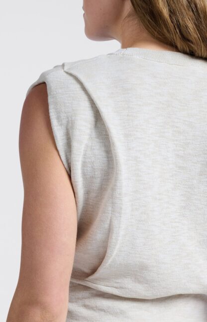 Sleeveless Top with Shoulder Details (Soft Grey) - Image 6
