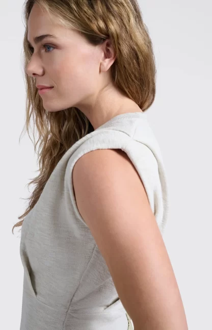Sleeveless Top with Shoulder Details (Soft Grey) - Image 3