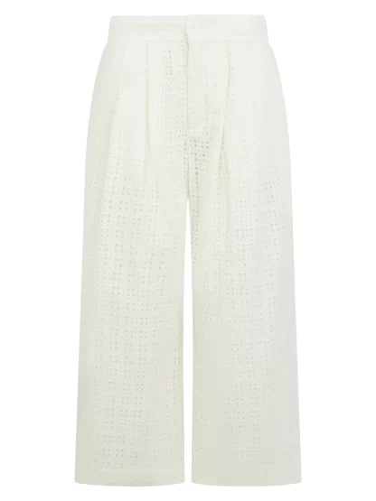Marybeth Broderie Trousers (Cream) - Image 4