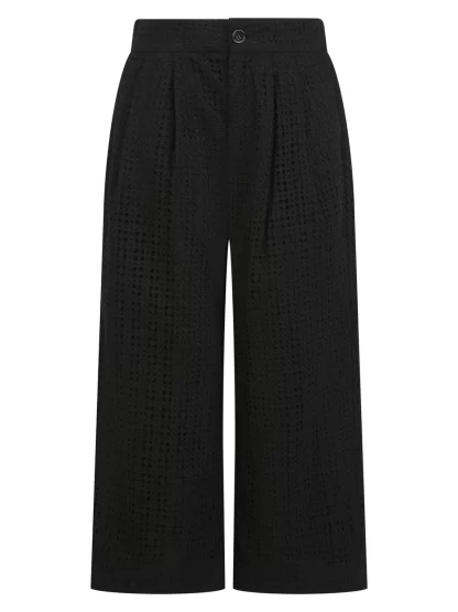 Marybeth Broderie Trousers (Black) - Image 5