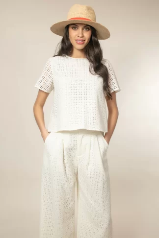 Mayhew Broderie Top (Cream)