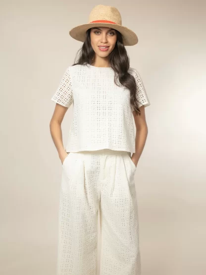 Mayhew Broderie Top (Cream)