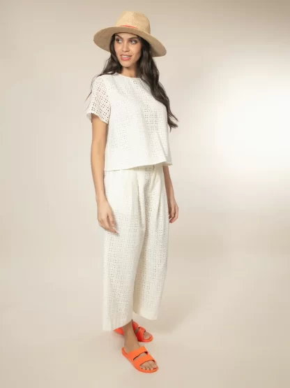 Mayhew Broderie Top (Cream) - Image 3