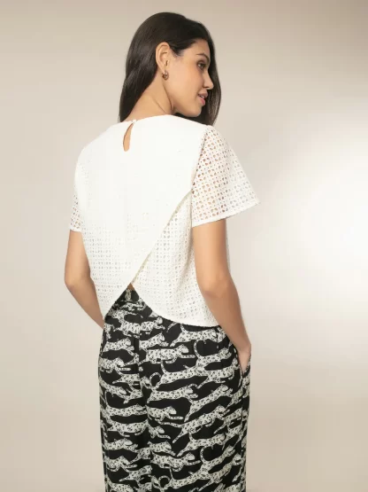 Mayhew Broderie Top (Cream) - Image 4
