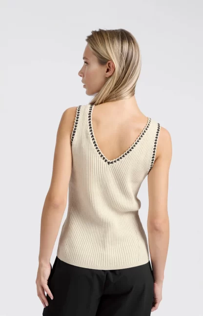 Ribbed Tank Top with Stitch Detail - Image 8