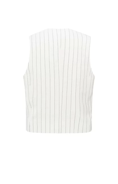 Striped Linen Blend Waistcoat - Image 10