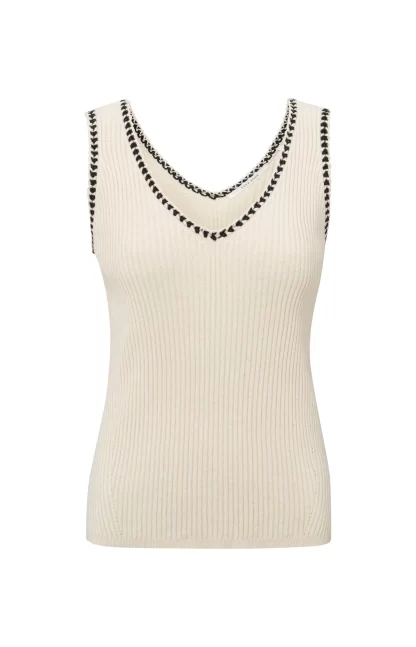 Ribbed Tank Top with Stitch Detail - Image 7
