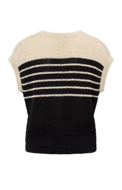 Sleeveless Knitted Top with Stripes - Image 5