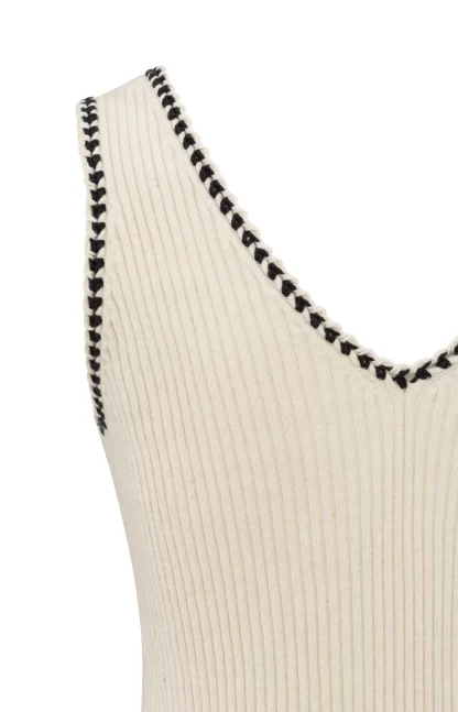 Ribbed Tank Top with Stitch Detail - Image 9