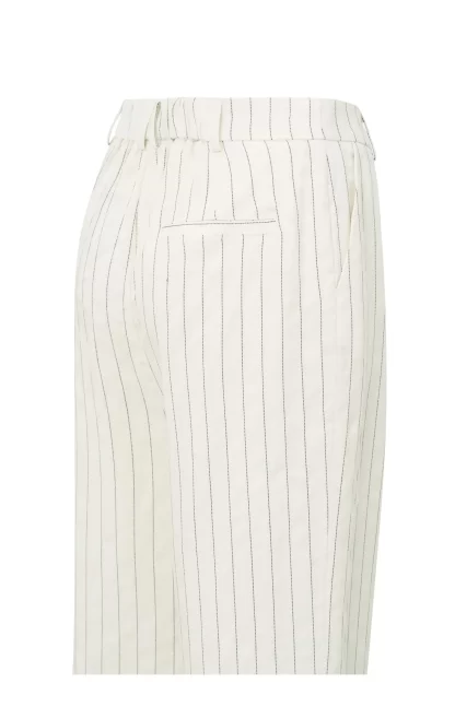 Striped Linen Blend Trousers with Wide Leg - Image 5