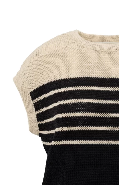 Sleeveless Knitted Top with Stripes - Image 7