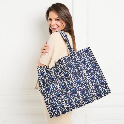 Serendipity Cotton Bag (Indigo Ikat)