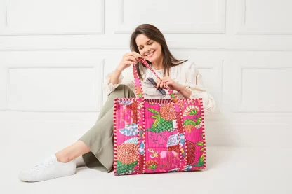 Serendipidy Cotton Bag (Tropical Fuschia) - Image 3