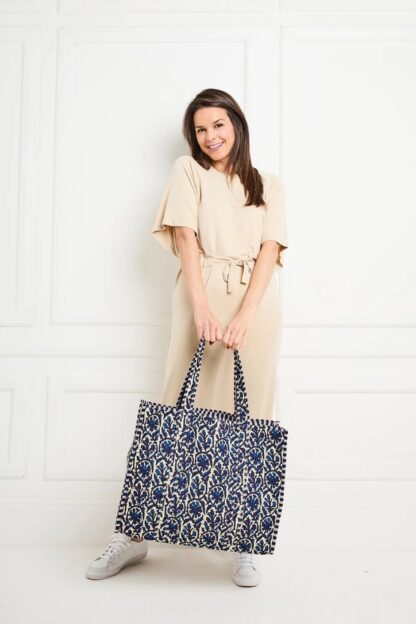 Serendipity Cotton Bag (Indigo Ikat) - Image 4