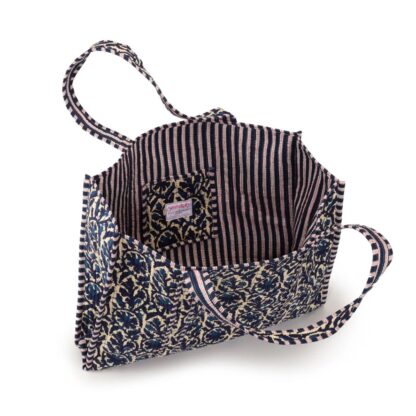 Serendipity Cotton Bag (Indigo Ikat) - Image 3