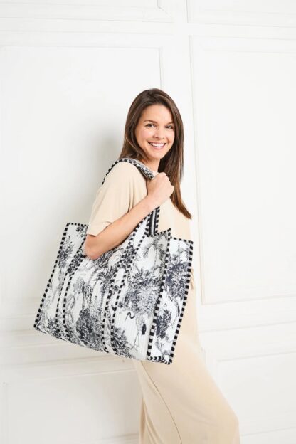 Serendipity Cotton Bag (Black and White Crane) - Image 4